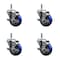 Service Caster 3.5'' Blue Poly Swivel 7/16'' Grip Ring Stem Caster Set with Brake, 4PK SCC-GR20S3514-PPUB-BLUE-TLB-716138-4 - alternate 1